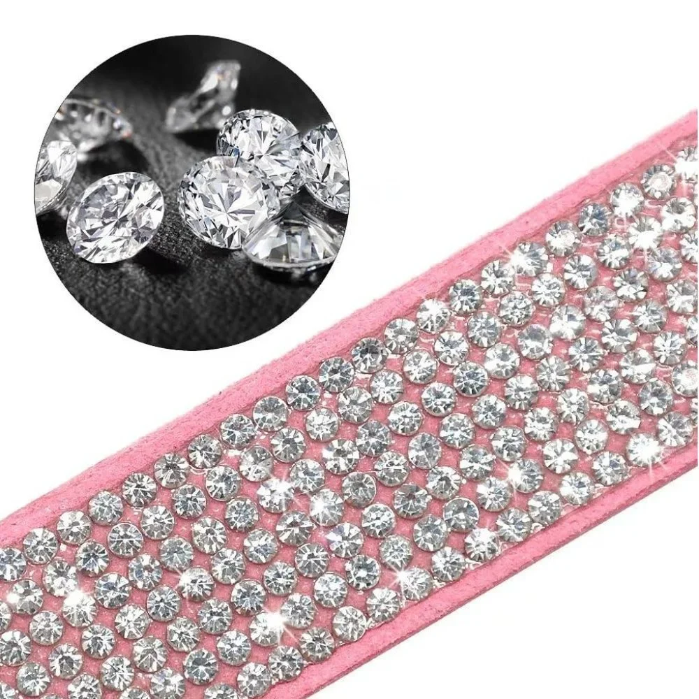 NEW Sparkling Bling Swarovski Crystal Rhinestone Pet Dog Collar & Leash …